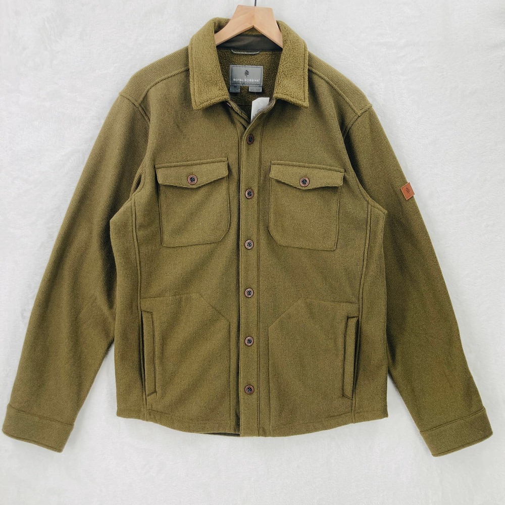 Royal Robbins Jacket Mens Medium Sherpa Lined Chore Shacket Shirt Coat